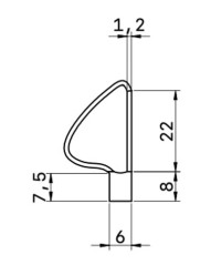 MIRETTE TUNGSTENE FIL COUPANT FORME DEMI FLECHE L19CM