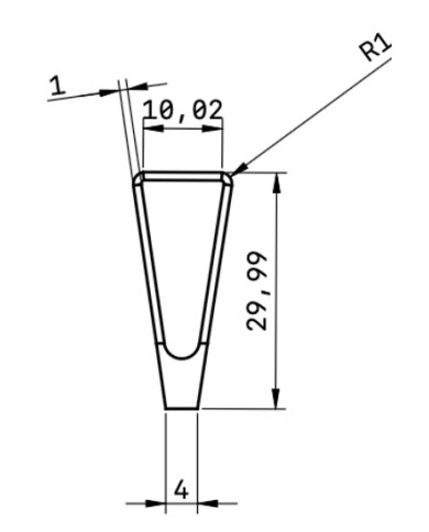 MIRETTE TUNGSTENE FIL COUPANT FORME TRIANGLE ETROIT L17.5CM