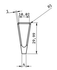 MIRETTE TUNGSTENE FIL COUPANT FORME TRIANGLE ETROIT L17.5CM
