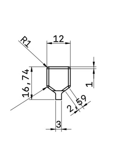MIRETTE TUNGSTENE FIL COUPANT FORME CARRE L16 CM
