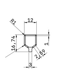 MIRETTE TUNGSTENE FIL COUPANT FORME CARRE L16 CM