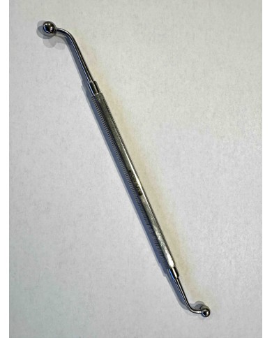 OUTIL INOX DOUBLE COUDE 155 MM AVEC EMBOUT BOULE 6 ET 5 MM