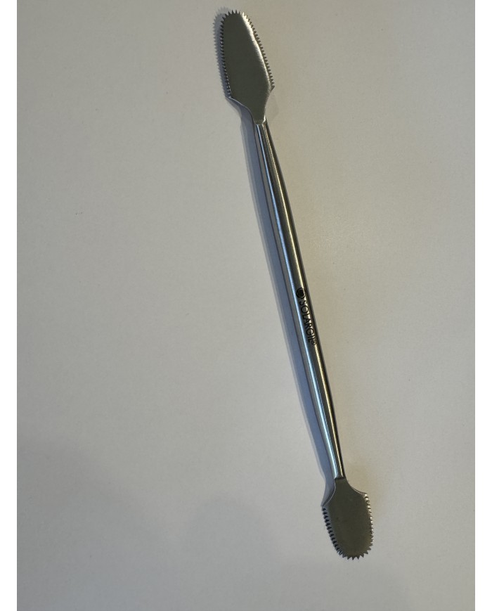 OUTIL INOX DOUBLE 160mm CRANTÉ FIN