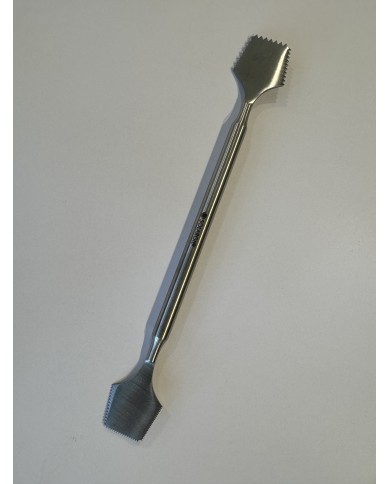 OUTIL INOX DOUBLE 200MM CRANTE GROS