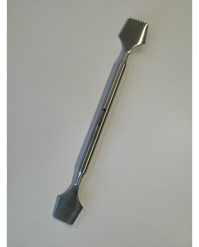 OUTIL INOX DOUBLE 200MM CRANTE GROS