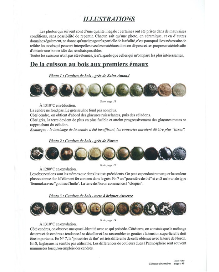 LIVRE "CENDRES ET GLAÇURES, MÉTHODE DES MÉLANGES
