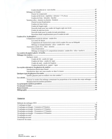 LIVRE "CENDRES ET GLAÇURES, MÉTHODE DES MÉLANGES