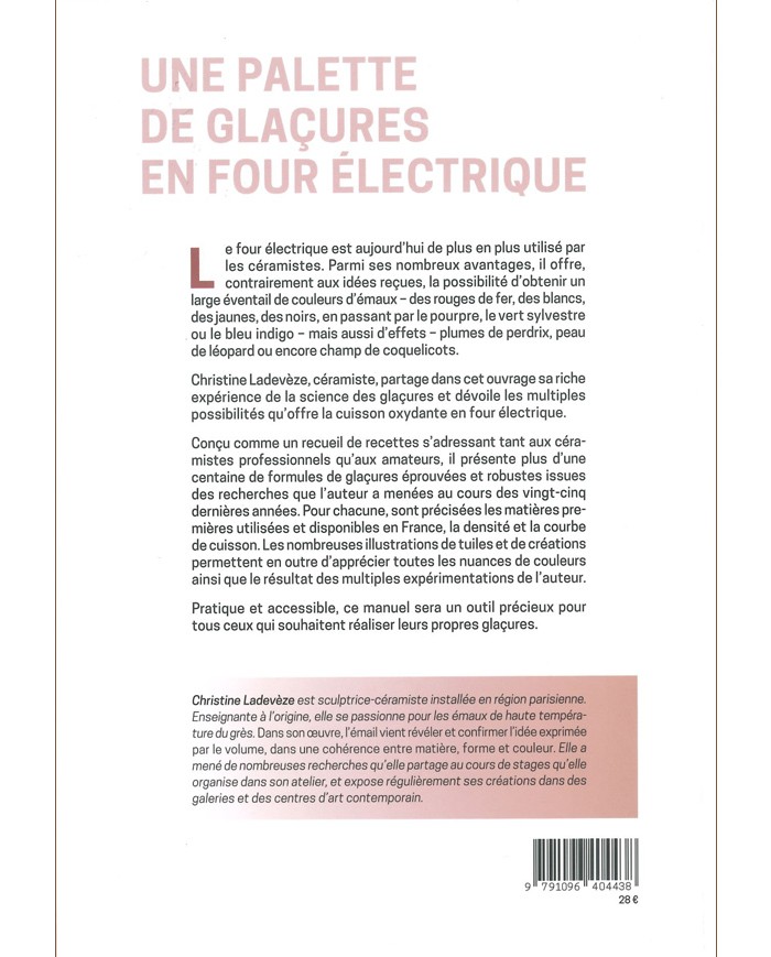 LIVRE "UNE PALETTE DE GLAÇURES EN FOUR ÉLECTRIQUE"