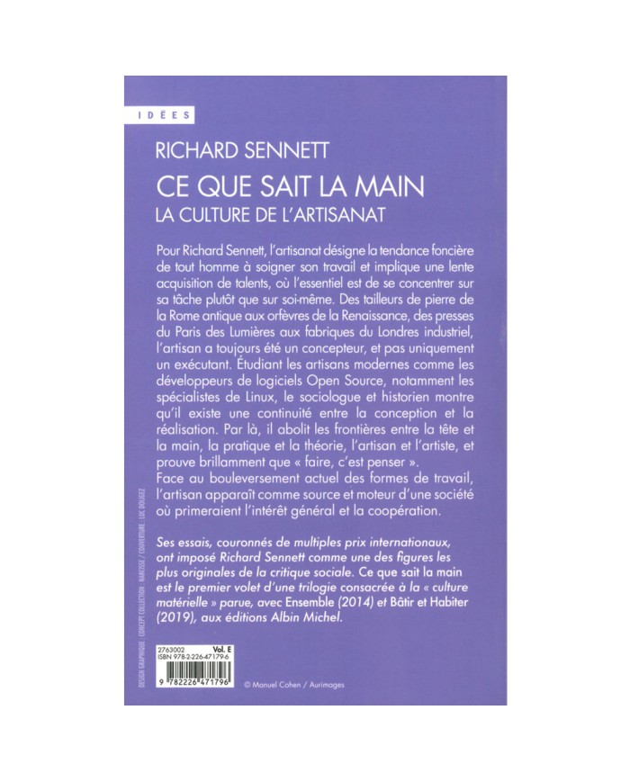 LIVRE "CE QUE SAIT LA MAIN"